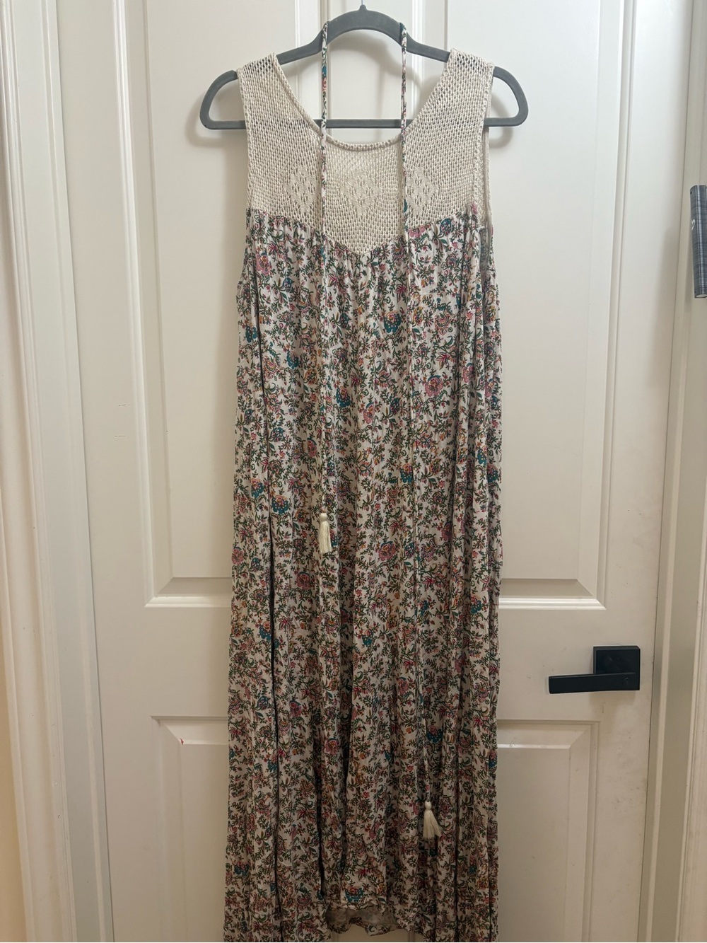 Lucky Brand Cream Crochet Knit Top